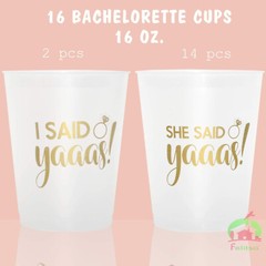 Bachelorette Party Cups – I She Said Yaaas Yes Style (16 pcs) – Engagement Part