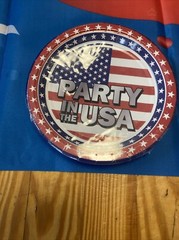 4×6″ Happy Birthday July 4th Flag Banner Plus Snack Plates