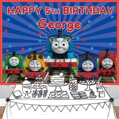 Thomas Train Personalised Custom Banner Backdrop Vinyl Party Supplies