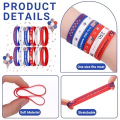 144pcs 250 Anniversary Silicone Bracelet Bulk 4th of July Patriotic Wristband