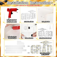 HILAVO Grad Marquee Letters 3FT for 2026 Graduation Decorations, White Large Lig