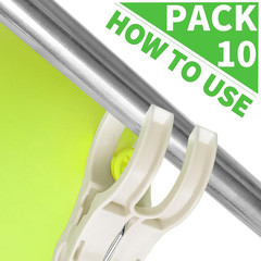 10 Pack Balloon Arch Clips for Backdrop, 3.5 Inch White Spring Clamp | Plastic B