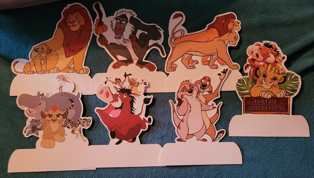new LION KING/GUARD 7 birthday CENTERPIECES simba mufasa timon pumbaa nala