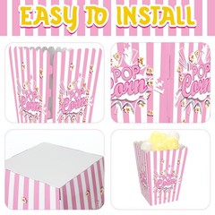 2 Pack Giant Popcorn Prop Cardboard Stand up with Balloons Movie 3D Popcorn B…