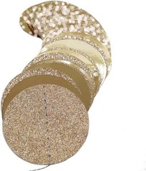 6 Pcs Glitter Champagne Gold Paper Circle 6 Count (Pack of 1),