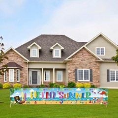 Summer Beach Party Decorations Tropical Hawaiian Luau Outdoor Pool Party Banners