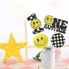 12Pcs Glitter One Happy Dude Party Centerpiece Sticks One Happy Dude Birthday Pa
