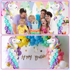 2 Set Party Balloon Column Stand Kit with 2 Balloons 100 Latex Balloons, Adju…