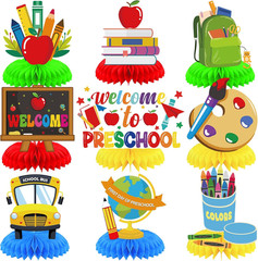 First Day of School Decor – 9 PCS Back to School Table Decorations Welcome Back