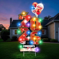 36.6Inch Graduation Yard Signs Class of 2026 Waterproof Congrats Graduation Deco