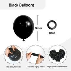 Black Balloons – 12 inch, 50 Pack Latex Party Balloons for Birthday, Graduati…