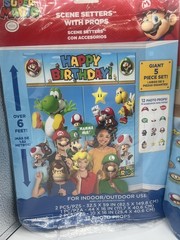 Super Mario Brothers Table Decorating Kit Party Scene Setters with Props NEW