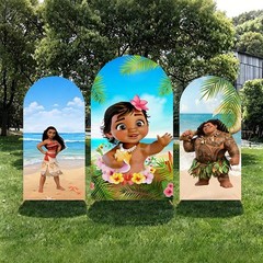 Moana Tropical Seaside Arch Backdrop Cover Birthday Party Background Decorations
