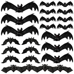 MGparty Halloween Hanging Bats 24 Pcs Realistic Scary Rubber Bats for