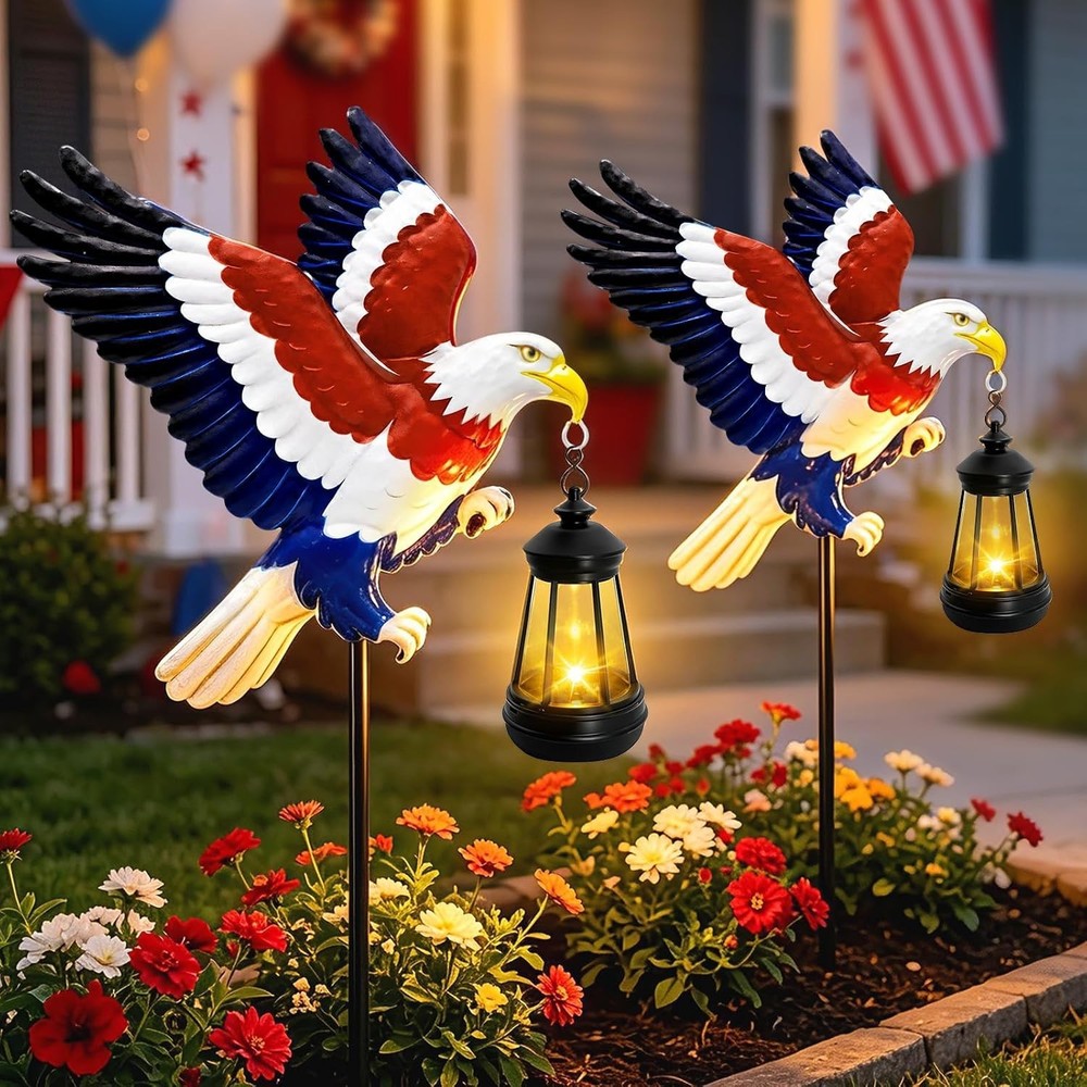 Automated Bald Eagle Solar Garden Lights – Enchanting Outdoor Ambiance