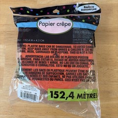 Orange Jumbo Crepe Paper Streamer Party Decor 500FT