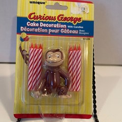 **NEW CURIOUS GEORGE Vintage Birthday Party CAKE CANDLES decoration 7pcs *****
