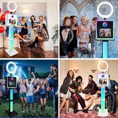 Portable Photo Booth with Printer Stand,Selfie Station for Event Rental Business