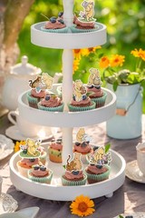 48 Pcs Classic Winnie Cupcake Toppers Cake Topper Cute Pooh Baby Shower Decorati