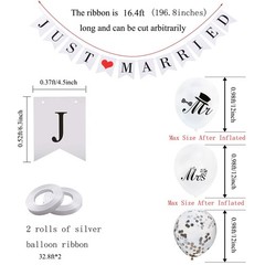 Just Married Decorations JUST MARRIED Wedding Party Decoration Car Decor Whit…