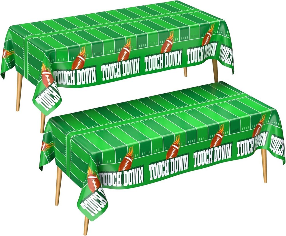 2 PCS Football Tablecloth, Football Party Decorations, 54″ X 108″ Disposable Pla