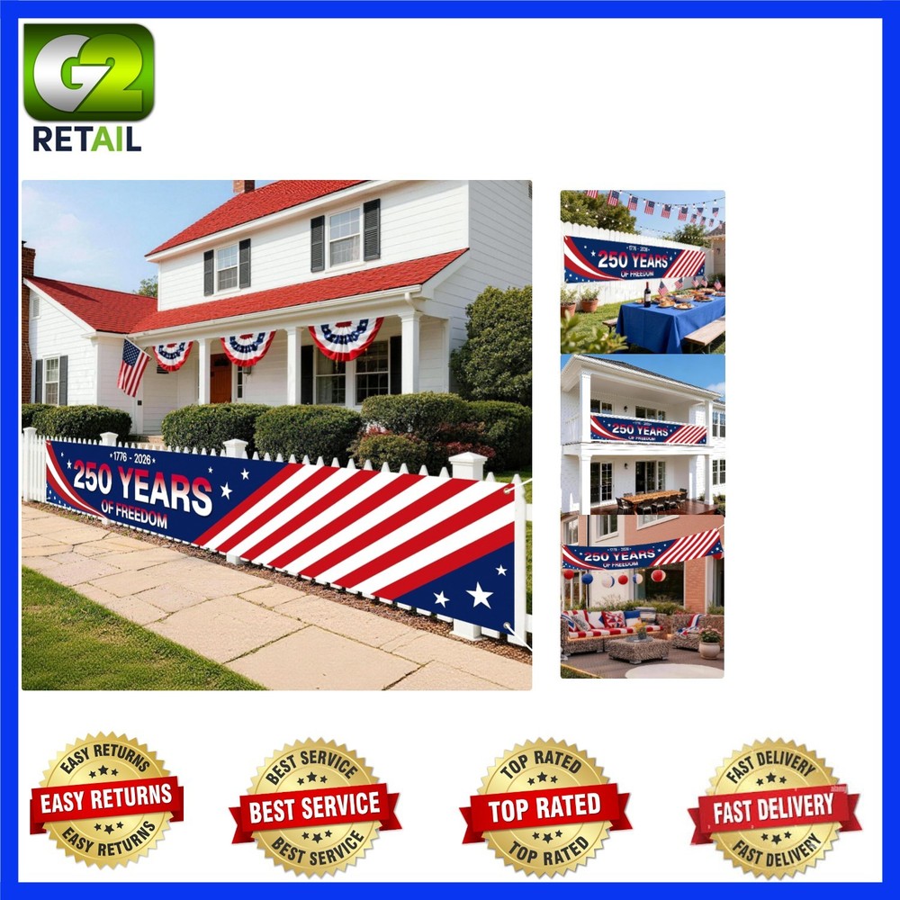 Celebrate Freedom with 250th Anniversary Banner 138×20 Inch – Patriotic Decor