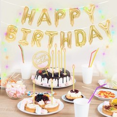 9-Pieces Gold Birthday Candles Set – Long Thin Birthday Candles, Cake Topper …