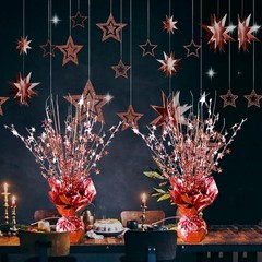 Metallic Foil Spray Star Centerpieces 12.4″ Height Rose Gold – Party Table Decor