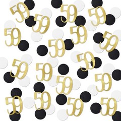200 PCS Gold Glitter 59 Confetti 59th Birthday Number Anniversary Table Decor