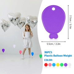 36 Pcs Colorful Plastic Balloon Weights Balloon Shaped Weights for Birthdays …
