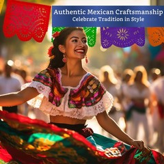Mexican Party Banners (2 Pack with 10 Plastic Flags per Banner) – Papel Picad…