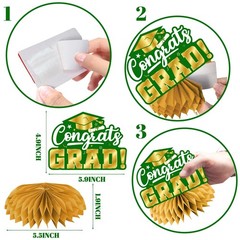 Green and Gold Graduation Decorations 2026,12pcs Green Graduation Table Decor…