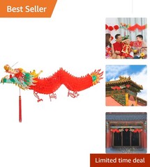 Festive 6.6 Feet Hanging 3D Chinese Dragon for Spring Festival Celebrations
