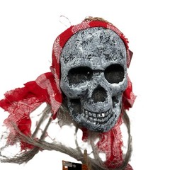 4pc-6in Hanging Foam PIRATE SKULL w/BANDANA Tiki Bar Crafts Prop Decoration-ASTD
