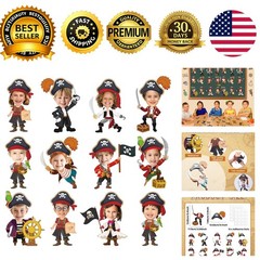 Pirate Treasure Theme Cutouts 60pcs Skull Hat Paper Decorations Bulletin Board