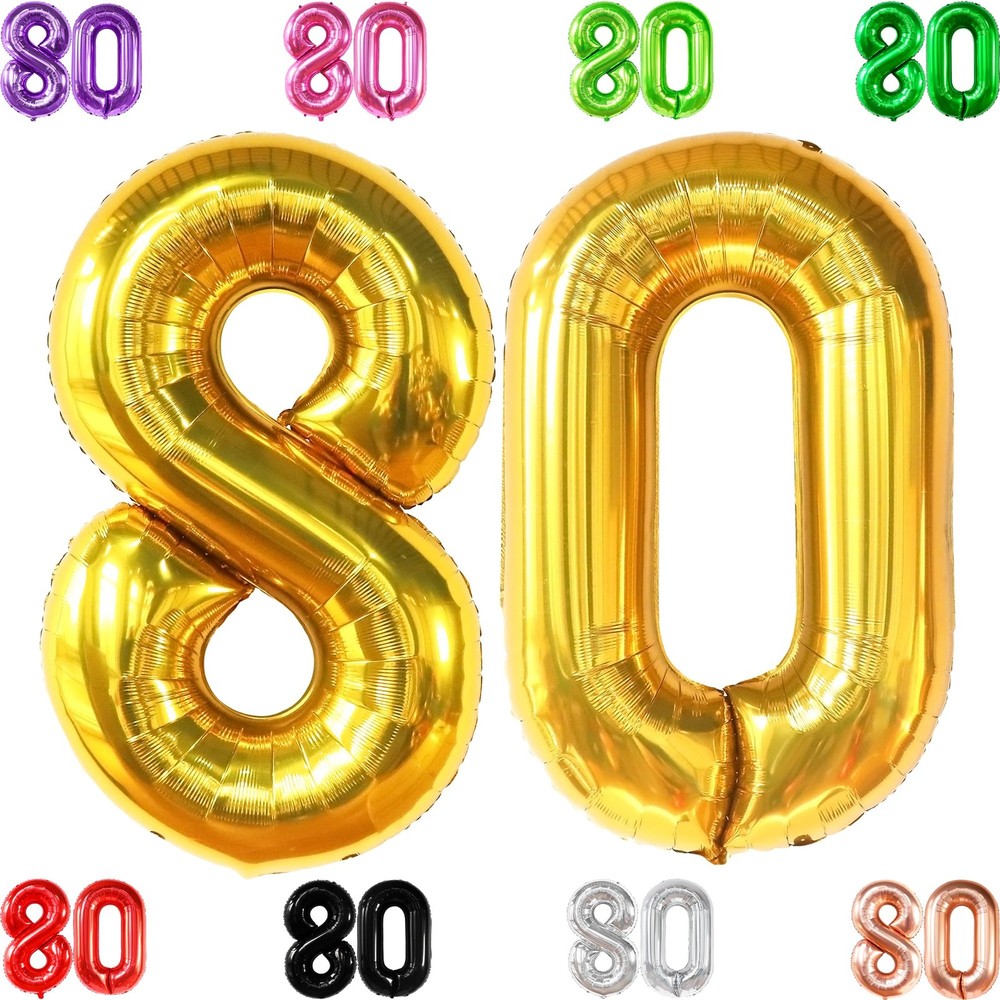 , Giant Gold 80th Balloons – 40 Inch | 80th Decorations For & Men | 80th Ball…