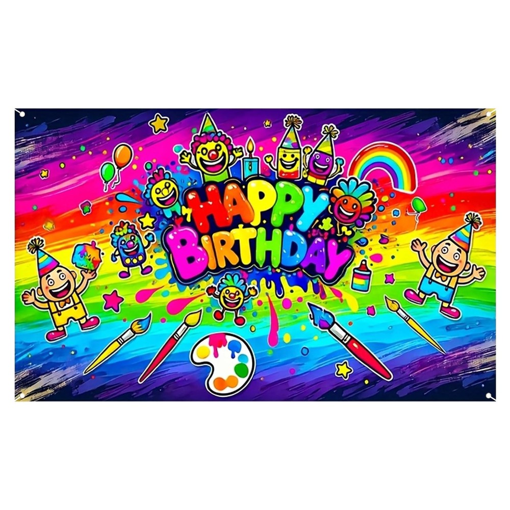 Happy Birthday Party Banner Polyester 43 * 70.86inches large happy birthday …