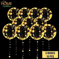 10PCS LED Light Up BoBo Balloons Clear Bubble Balloon Wedding Graduation Decor