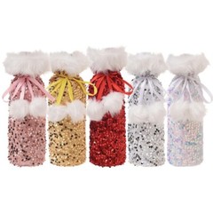 5xRestaurant Bar Wine Bottle Toppers Creative Sequins Wine Cup Sleeve Protectors