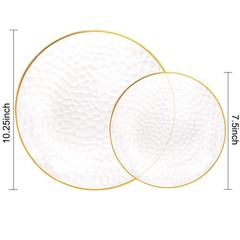 Rubtlamp 60Pcs Clear Plastic Plates,Clear Disposable Plates With Gold Rim,Hea…