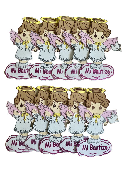 10 Mi Bautizo angel girl boy cutouts decor Fomi Recuerdo para Baptism foam sign