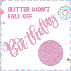 Sweet Party Banner – Pink Theme Decor with Donut, Ice Cream, Macaron for Girls’