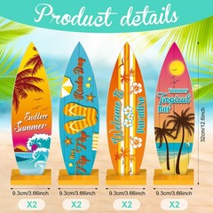 8 Pcs Surfboard Table Decorations Beach Signs Welcome to Paradise Sign Tropic…