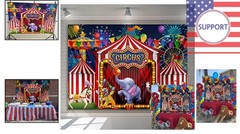 Delightful Red Vinyl Carnival Theme Backdrop for Fun Kids Celebrations