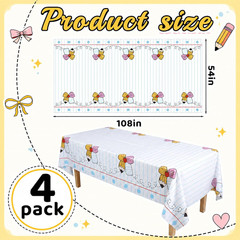 4 Pcs Back to School Party Tablecloths First Day of School 54 X 108 Inch Large D