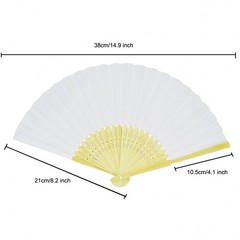 20 Pack Handmade Paper Folding Fans Bamboo Hand Held Fan for Gift Party Favor…