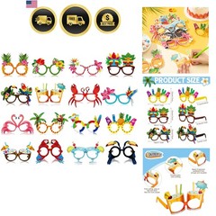32 Pack Beach Pool Party Eyeglasses Decor Summer Luau Paper Glasses Bulk Hawa…
