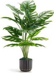 Der Rose Fake Plants Tall 28» Artificial Monstera Faux 28", Green