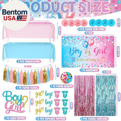 109Pcs Gender Reveal Decorations Boy or Girl Gender Reveal Party Supplies Includ