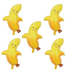 5PCS 28inch Mylar Balloons for Baby Shower – Banana Themed Party Decoration S…